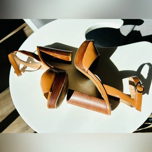 Steve Madden Girl Women’s Platform Block Heel Sandals /Color Tan,Brown /Size 7M - Picture 10 of 12